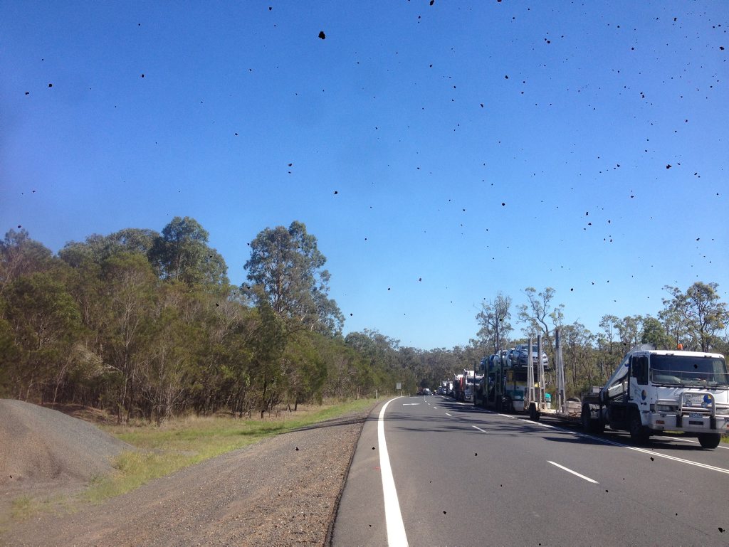 Traffic backed up on the Pacific Highway this morning following a crash at Halfway Creek. Photo Jojo Newby / Daily Examiner Traffic backed up on the Pacific Highway this morning following a crash at Halfway Creek. Photo Jojo Newby / Daily Examiner
