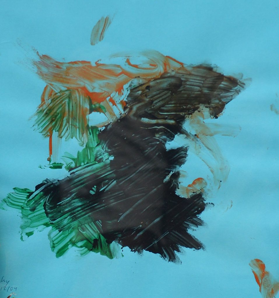 A painting made by Ockie the Chimp. A painting made by Ockie the Chimp.