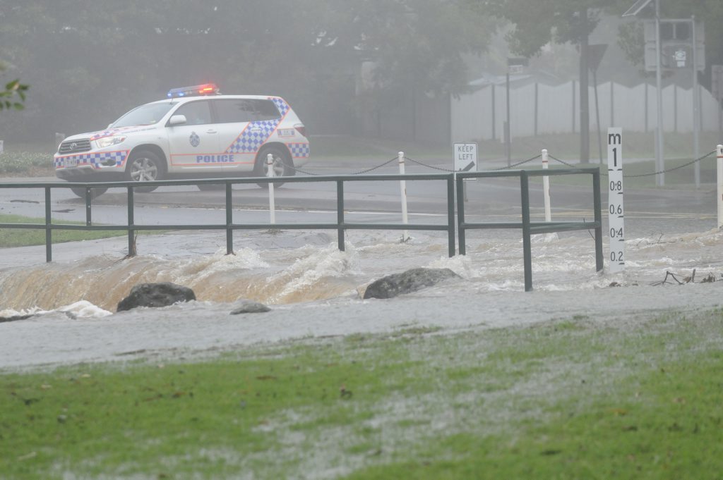 Long Street, at the intersection of Mackenzie was closed for a short period due to water over the road. Long Street, at the intersection of Mackenzie was closed for a short period due to water over the road.