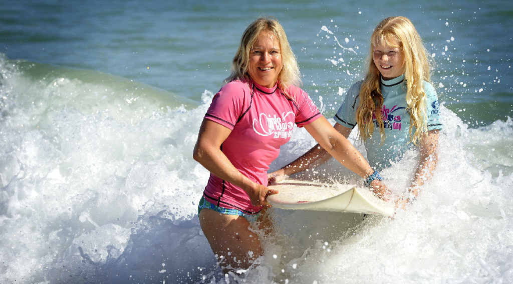 FUN IN THE SUN: Girls Go Surfing Day will give novices the chance to catch a wave. FUN IN THE SUN: Girls Go Surfing Day will give novices the chance to catch a wave.