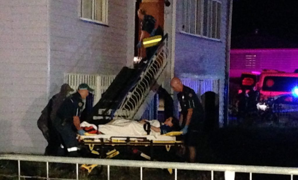 Police and Ambulance officers respond to the machete attack in Rockhampton in 2013. Police and Ambulance officers respond to the machete attack in Rockhampton in 2013.