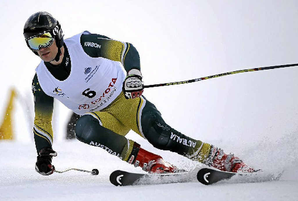 Marty Mayberry in action for Australia on the snow. Marty Mayberry in action for Australia on the snow.