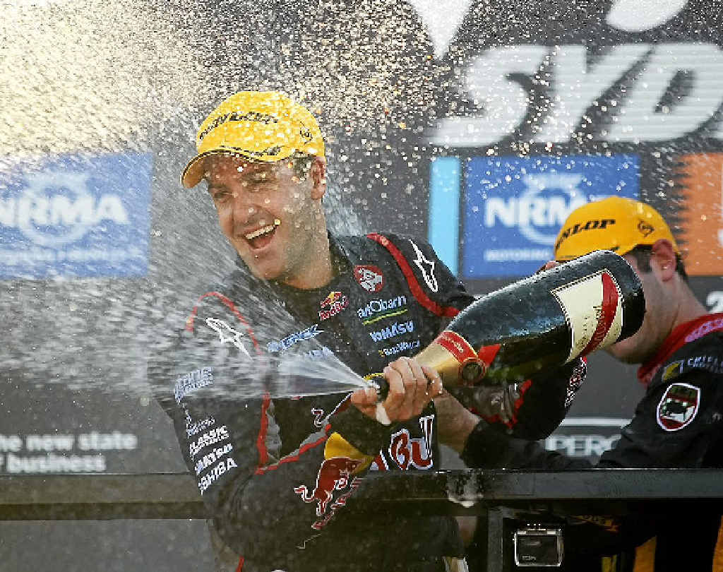 WINNER: Jamie Whincup celebrates winning the V8s championship. WINNER: Jamie Whincup celebrates winning the V8s championship.