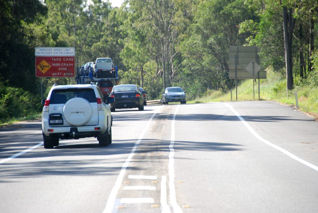 New line marking inches its way toward Gympie down the Bruce Highway. Photo Craig Warhurst/The Gympie Times New line marking inches its way toward Gympie down the Bruce Highway. Photo Craig Warhurst/The Gympie Times