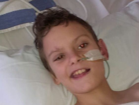 Chad Bridgman, 11, is in Royal Brisbane Children's Hospital after surffering from a stroke. Photo Contributed