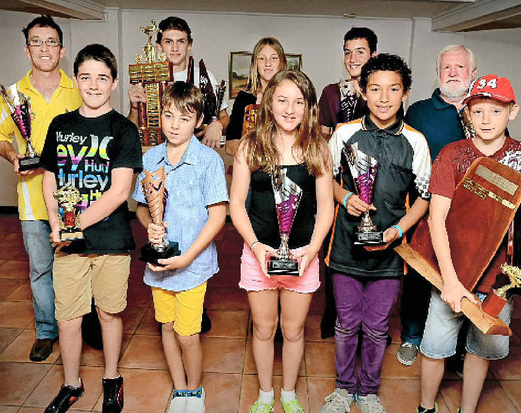 LISMORE Kart Club champions for 2013 at their presentation are, front row, from left, Encouragement Award, Jake McRae; Cadets champion, Zayd Tones; Rookies champion, Eryn Osborne; Junior National Light champion, Kaleb Veal; overall Cadets / Rookies champion, Nathan Herne; back row, from left, Tag Restricted Light champion, Michael Scutt; Sportsman Light and overall senior champion, Jacob Jolley; overall junior champion, Natasha Herne; Junior National Heavy champion, Matthew Neil; and Tag Restricted Heavy champion, Red Garrard. Absent: Senior Pro champion Simone Attard. BELOW: Matthew Neil on his way to winning the Junior National Heavy championship at the Lismore Kart Club track. LISMORE Kart Club champions for 2013 at their presentation are, front row, from left, Encouragement Award, Jake McRae; Cadets champion, Zayd Tones; Rookies champion, Eryn Osborne; Junior National Light champion, Kaleb Veal; overall Cadets / Rookies champion, Nathan Herne; back row, from left, Tag Restricted Light champion, Michael Scutt; Sportsman Light and overall senior champion, Jacob Jolley; overall junior champion, Natasha Herne; Junior National Heavy champion, Matthew Neil; and Tag Restricted Heavy champion, Red Garrard. Absent: Senior Pro champion Simone Attard. BELOW: Matthew Neil on his way to winning the Junior National Heavy championship at the Lismore Kart Club track.