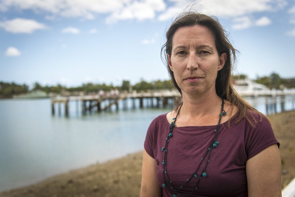 Greenpeeace campaigner Louise Matthiesson speaking in opposition to the Federal Government's approval of the Arrow LNG project at the Gladstone marina. Greenpeeace campaigner Louise Matthiesson speaking in opposition to the Federal Government's approval of the Arrow LNG project at the Gladstone marina.