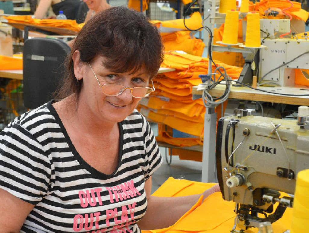 Seamstress Leigh Hanley at work at Gympie clothing manufacturer Drummond and Kindred. Seamstress Leigh Hanley at work at Gympie clothing manufacturer Drummond and Kindred.