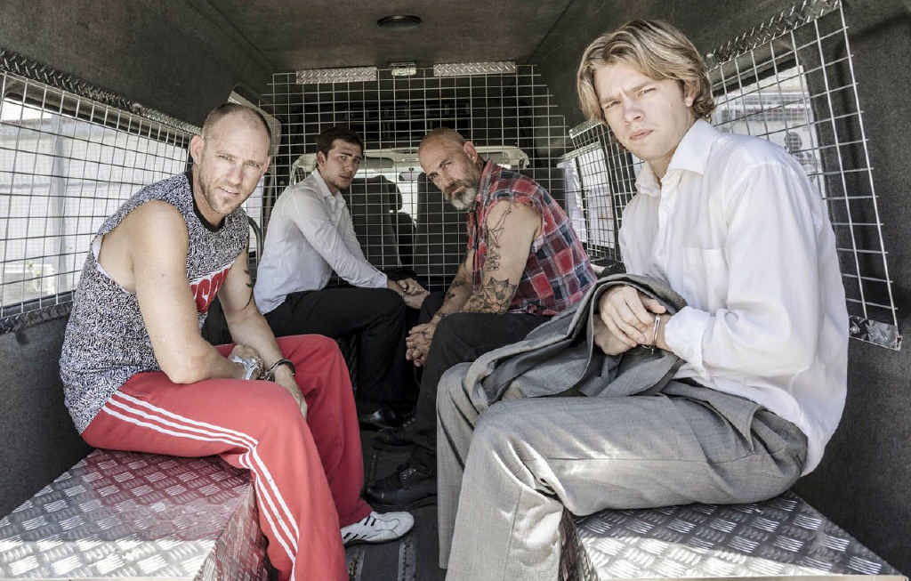MADE IN IPSWICH: The film Rise is currently being filmed in Ipswich. (From left) actors Andy Sparnon (playing Benji), Jackson O’Sullivan (playing Sam), Martin Sacks (playing Jimmy Cove) and the film’s lead Nathan Wilson (playing William McIntyre). MADE IN IPSWICH: The film Rise is currently being filmed in Ipswich. (From left) actors Andy Sparnon (playing Benji), Jackson O’Sullivan (playing Sam), Martin Sacks (playing Jimmy Cove) and the film’s lead Nathan Wilson (playing William McIntyre).