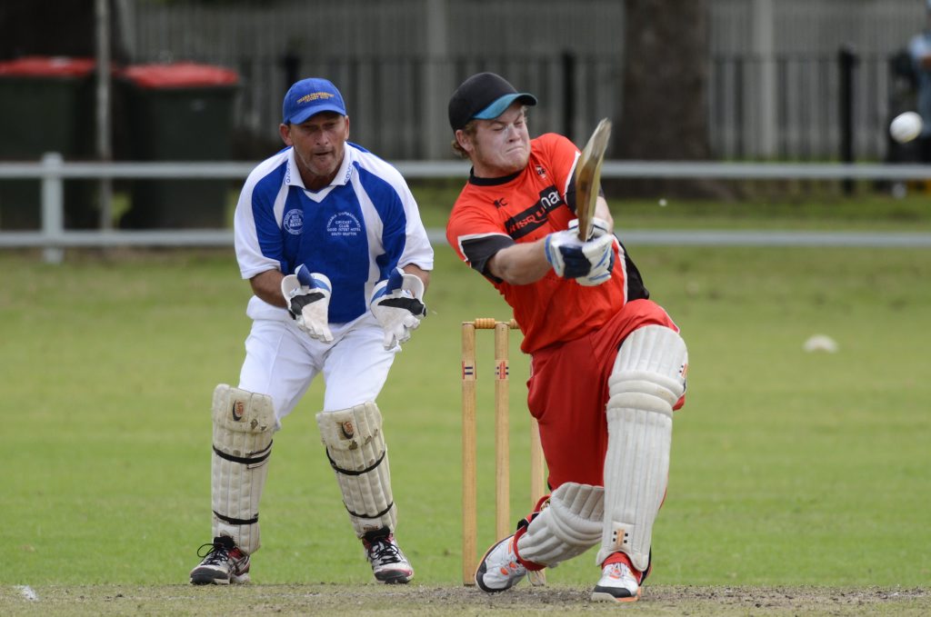 Twenty20 cricket final match between Coffs Harbour Tucabia at Ellem Oval on Sunday. Batting for Coffs is Josh Hagerty and wicket keeper is Greg Mears. Photo Debrah Novak / The Daily Examiner