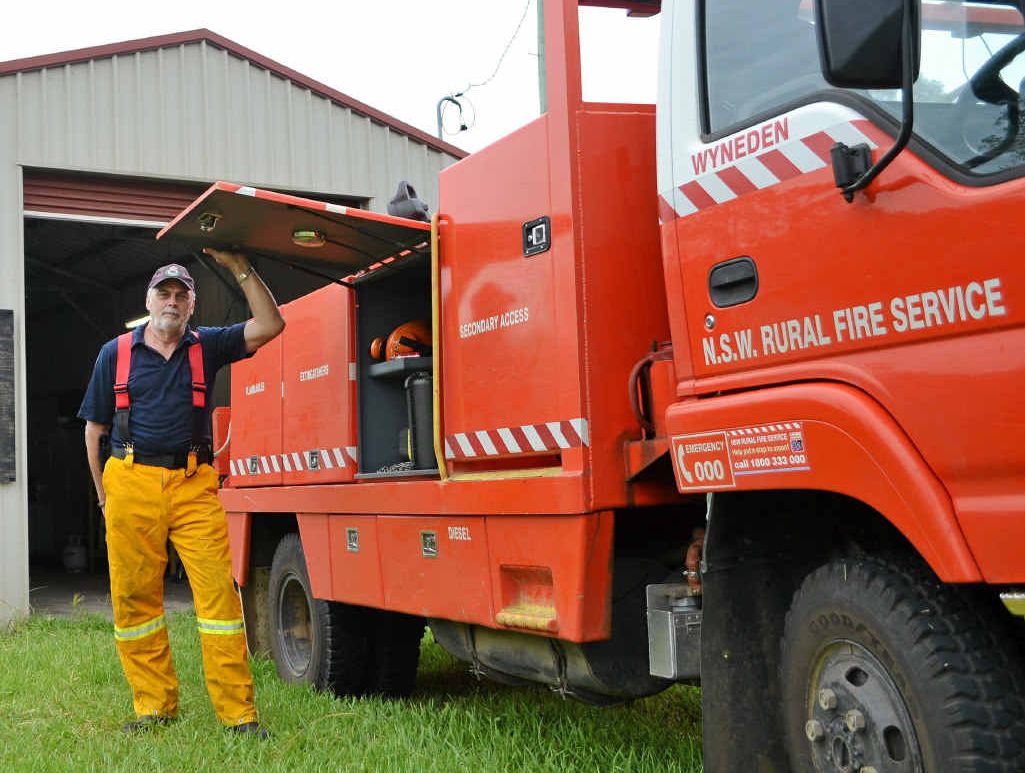 EMERGENCY EQUIPMENT: Jeff Caldwell of Wyneden Rural Fire Service shows where the stolen chainsaw was kept. Behind him is the door that was broken into. EMERGENCY EQUIPMENT: Jeff Caldwell of Wyneden Rural Fire Service shows where the stolen chainsaw was kept. Behind him is the door that was broken into.