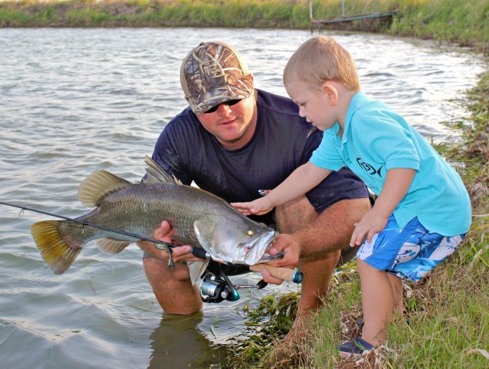 Willem and Callum Reichard after catching Callum's biggest barra. Willem and Callum Reichard after catching Callum's biggest barra.