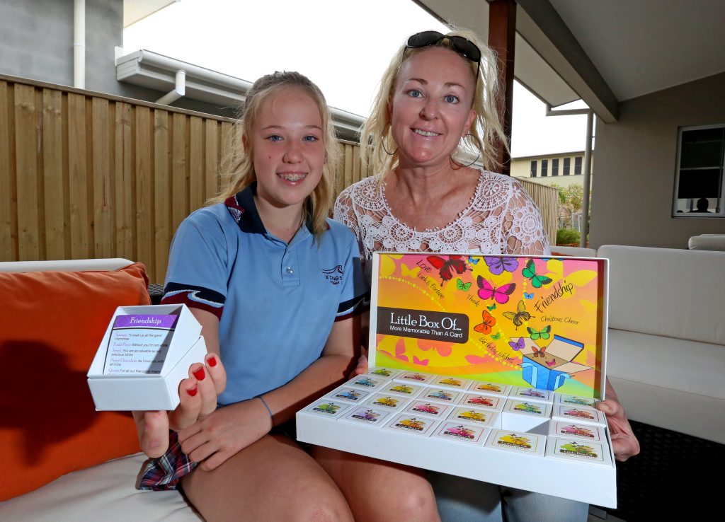Karen Bilton with her daughter Tyra and their Little Box Of... More Memorable than a Card Gift Boxes. Karen Bilton with her daughter Tyra and their Little Box Of... More Memorable than a Card Gift Boxes.