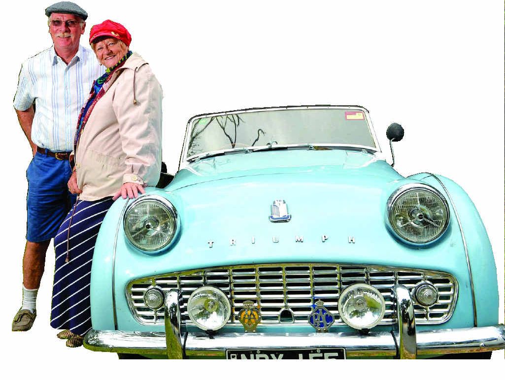 LABOUR OF LOVE: Robert and Judith Bradford with their restored Triumph TR3 sports car. Photo: Blainey Woodham LABOUR OF LOVE: Robert and Judith Bradford with their restored Triumph TR3 sports car. Photo: Blainey Woodham