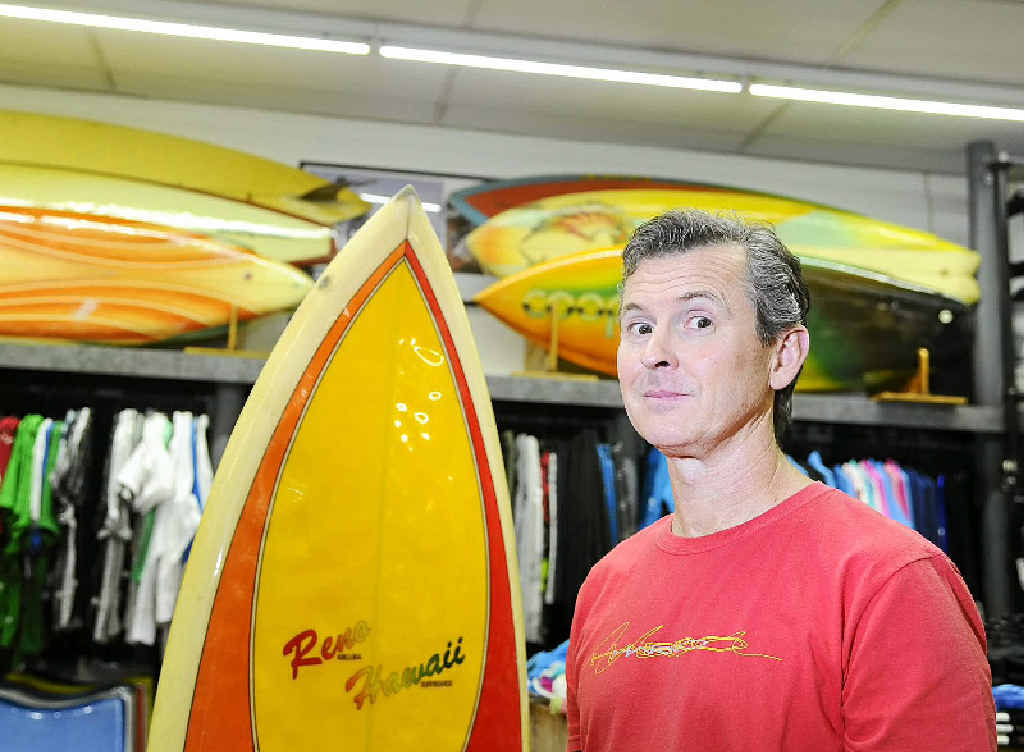 SALE READY: Noel Smith of Low Pressure Surf Co will be prepared for today’s expected onslaught of bargain hunters. Photo: JoJo Newby SALE READY: Noel Smith of Low Pressure Surf Co will be prepared for today’s expected onslaught of bargain hunters. Photo: JoJo Newby