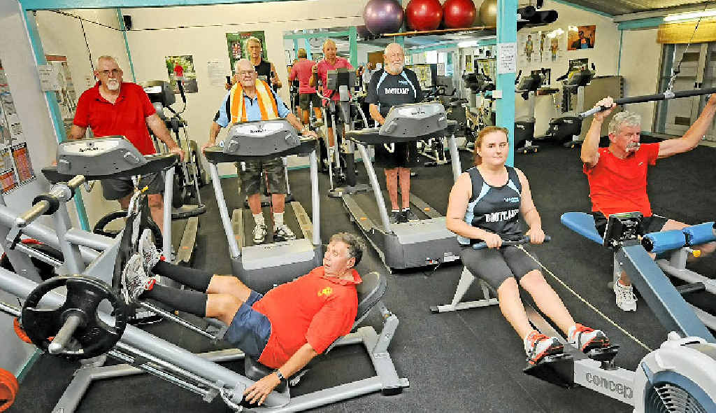 SHUT OUT: Gym users Hassell Burcher, Mark Henry, John Groves, Frank Finch, Kevin Ibbetson, Bruce McKenzie, Tim Burgess and Emmsaline Clark are unhappy the Kyogle community gym is going up for sale. SHUT OUT: Gym users Hassell Burcher, Mark Henry, John Groves, Frank Finch, Kevin Ibbetson, Bruce McKenzie, Tim Burgess and Emmsaline Clark are unhappy the Kyogle community gym is going up for sale.