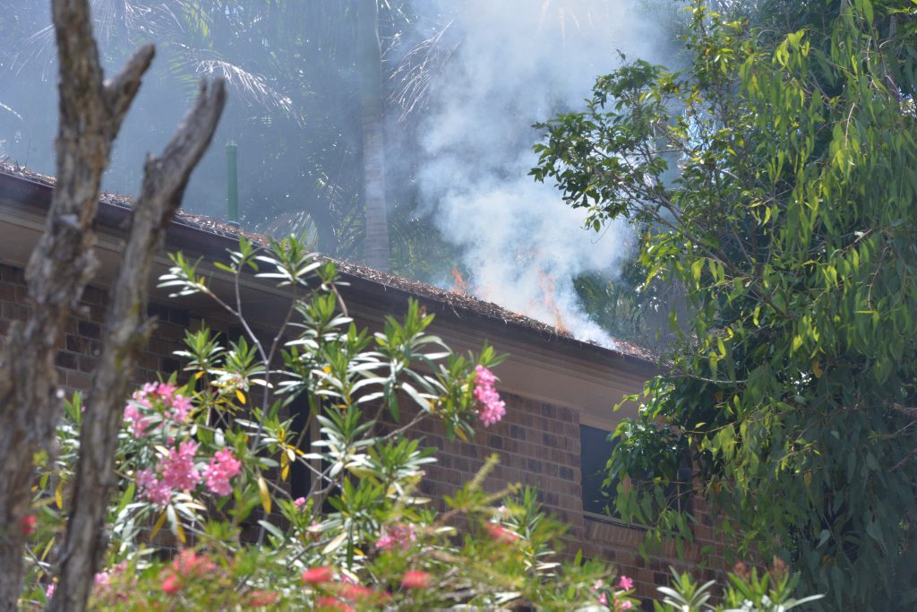 A house fire in Caloundra where a dog died after it was unable to evacuate. Photo: John McCutcheon / Sunshine Coast Daily A house fire in Caloundra where a dog died after it was unable to evacuate. Photo: John McCutcheon / Sunshine Coast Daily