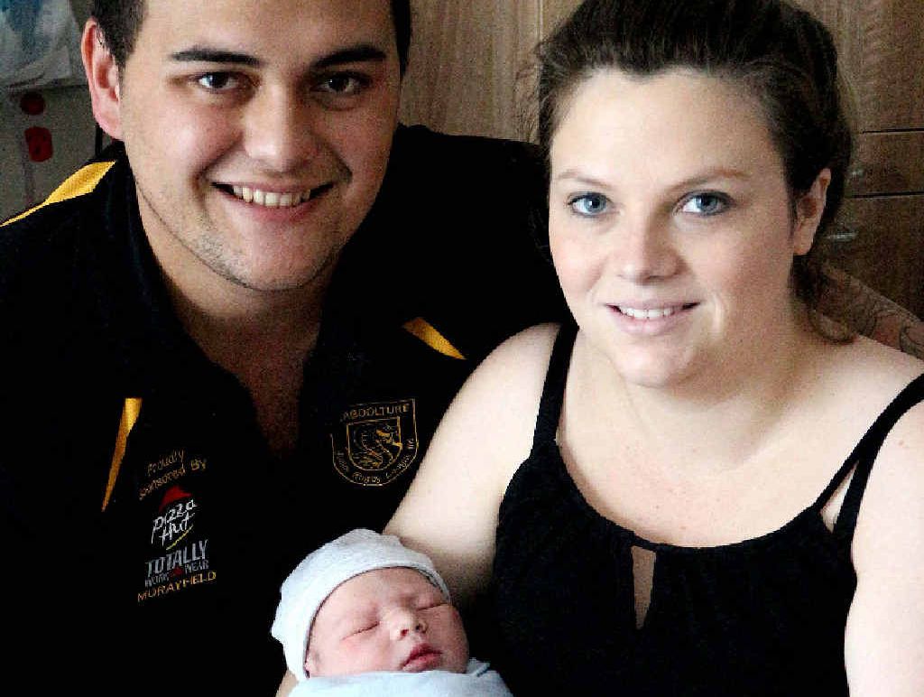 Aaron Kane and Sarah Crane celebrate the birth of their Christmas baby, Sonny James Kane. Aaron Kane and Sarah Crane celebrate the birth of their Christmas baby, Sonny James Kane.