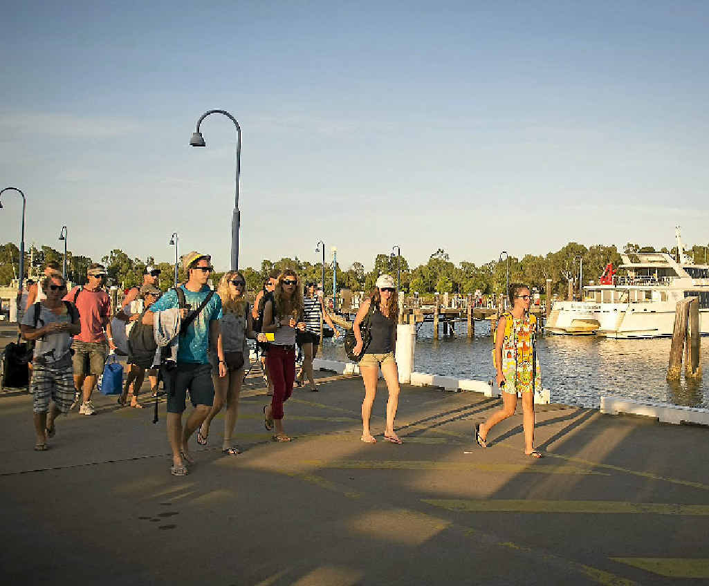 Holidaymakers evacuated from Heron Island arrive at Gladstone on Thursday. Holidaymakers evacuated from Heron Island arrive at Gladstone on Thursday.