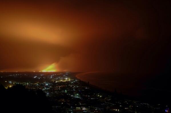 An image of the fire posted to Twitter. An image of the fire posted to Twitter.