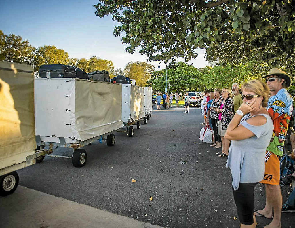 Holiday makers evacuated from Heron Island arrive in Gladstone. Holiday makers evacuated from Heron Island arrive in Gladstone.