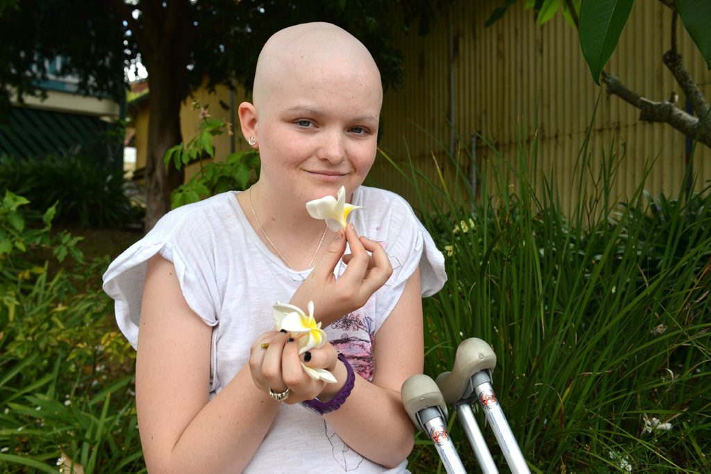 BUSH BATTLER: 14 year old Laura Sharman from Borumba undergoes another three month round of chemotherapy in Brisbane for the New Year. BUSH BATTLER: 14 year old Laura Sharman from Borumba undergoes another three month round of chemotherapy in Brisbane for the New Year.