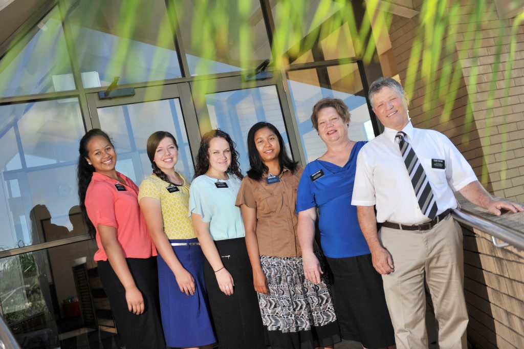 Ofeira Lealii E'e, Carly Shaelling, Camilla Russel and Eiei Kyaw are completing a mission with Bruce and Janet Fenton in the Gladstone region with the Church of Jesus Christ of Latter Day Saints. Ofeira Lealii E'e, Carly Shaelling, Camilla Russel and Eiei Kyaw are completing a mission with Bruce and Janet Fenton in the Gladstone region with the Church of Jesus Christ of Latter Day Saints.