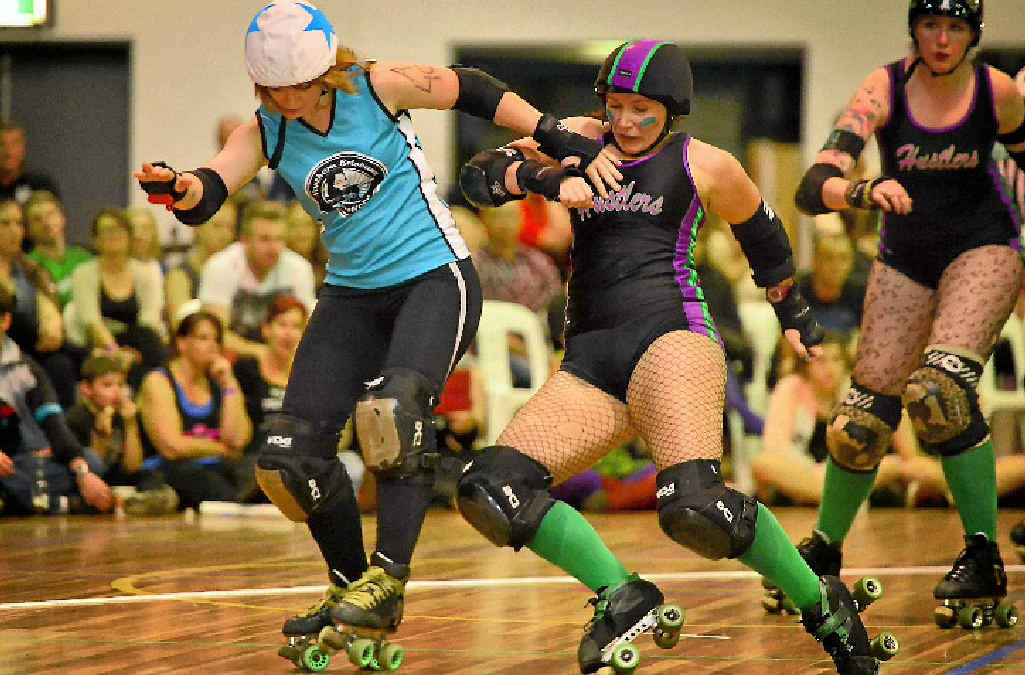 Some learner skaters eventually go on to the big time with Gladstone PCYC Roller Derby. Some learner skaters eventually go on to the big time with Gladstone PCYC Roller Derby.