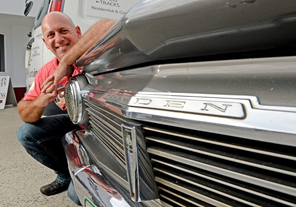 Steven Michael shows off his 1964 EH Holden Panel Van. Photo: Blainey Woodham / Daily News Steven Michael shows off his 1964 EH Holden Panel Van. Photo: Blainey Woodham / Daily News