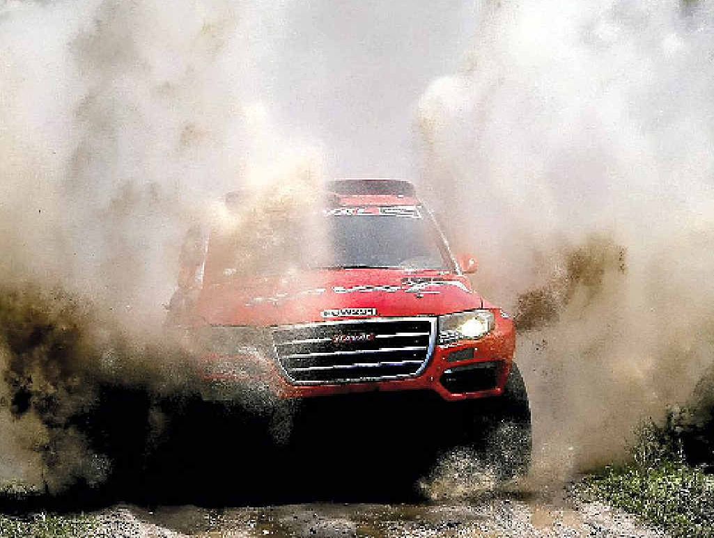 LEADER: Haval driver Carlos Sousa and co-pilot Miguel Ramalho race through a creek during the first stage of the Dakar Rally in Argentina. LEADER: Haval driver Carlos Sousa and co-pilot Miguel Ramalho race through a creek during the first stage of the Dakar Rally in Argentina.