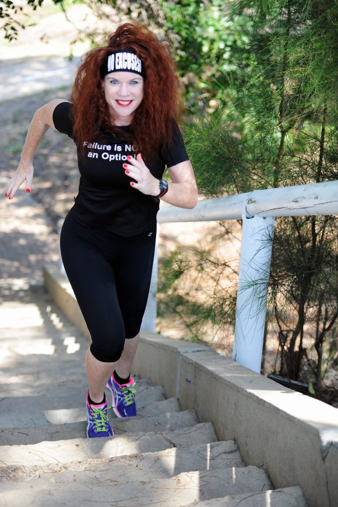 Jeanette Maynes uses the Dayman Park stairs as part of her fitness program. Jeanette Maynes uses the Dayman Park stairs as part of her fitness program.