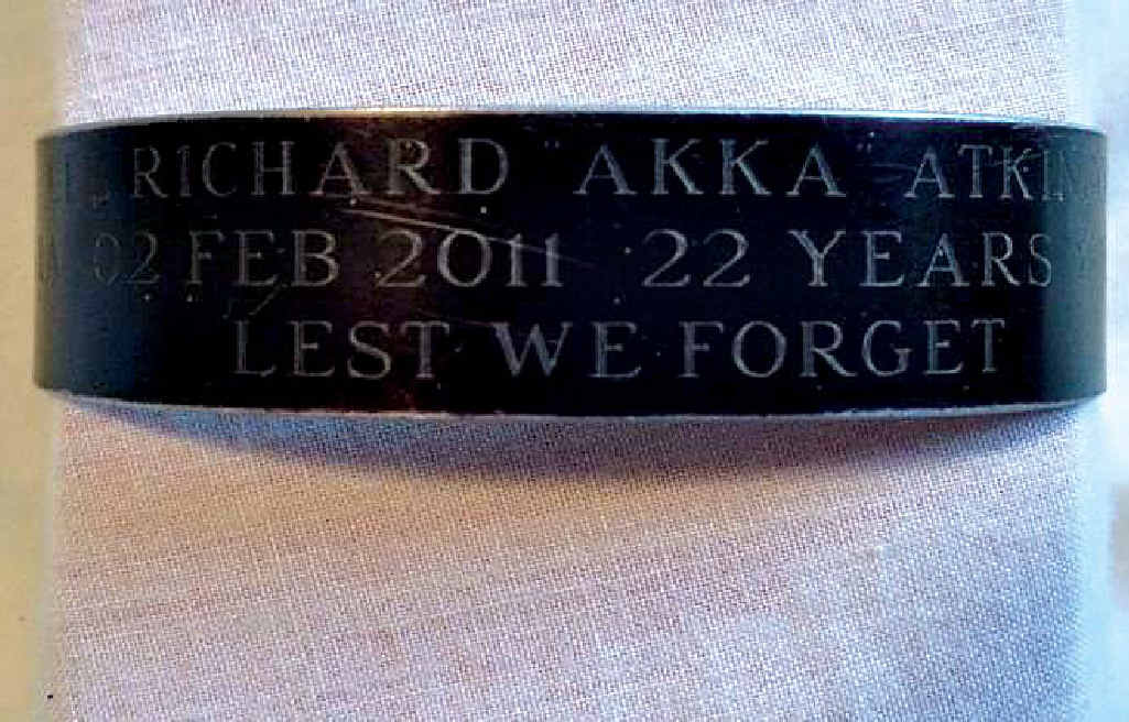 UK tourist Rob Brown and his partner found this memorial bracelet on Mooloolaba Beach. UK tourist Rob Brown and his partner found this memorial bracelet on Mooloolaba Beach.