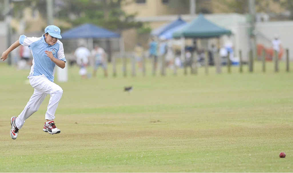 TRACKING IT DOWN: Ballina fieldsman Brady Fuhrman in hot pursuit of a ball heading towards the boundary during the Ballina Under-13 cricket carnival. TRACKING IT DOWN: Ballina fieldsman Brady Fuhrman in hot pursuit of a ball heading towards the boundary during the Ballina Under-13 cricket carnival.