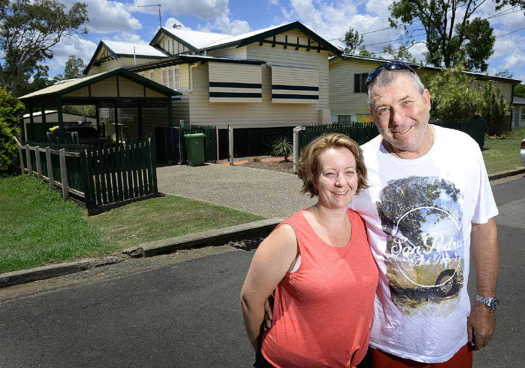 DISASTER ZONE: Nigel and Linda Grams in front of their refurbished home, which has lost about half its value since the flood. DISASTER ZONE: Nigel and Linda Grams in front of their refurbished home, which has lost about half its value since the flood.