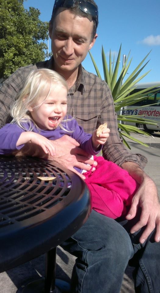 Greg Hutchings, aged 35, and his four-year-old daughter Eeva Dorendahl were last seen on Pottsville Rd about 12.30pm on Saturday. Greg Hutchings, aged 35, and his four-year-old daughter Eeva Dorendahl were last seen on Pottsville Rd about 12.30pm on Saturday.