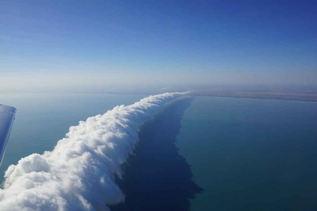The morning glory cloud formation, considered the holy grail of gliding. The morning glory cloud formation, considered the holy grail of gliding.