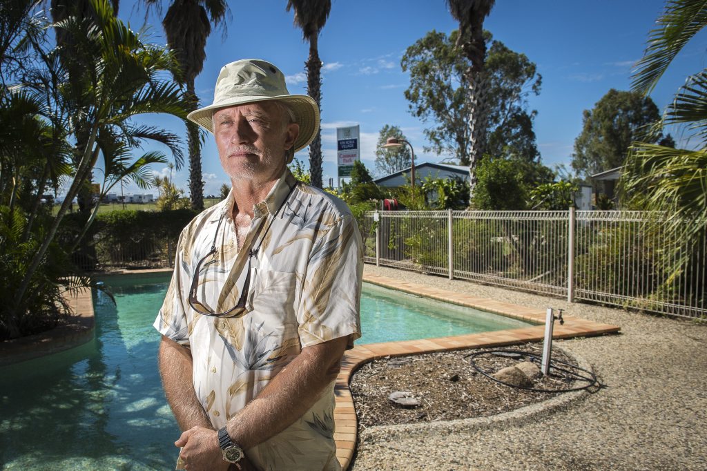 Monte Olsen of Kin Kora Village Caravan and Residential Home Park is frustrated by free rest areas affecting his business. Monte Olsen of Kin Kora Village Caravan and Residential Home Park is frustrated by free rest areas affecting his business.