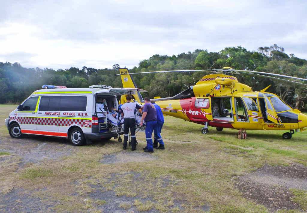 CRITICAL: The injured man was airlifted to Gold Coast hospital. CRITICAL: The injured man was airlifted to Gold Coast hospital.