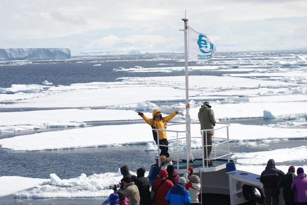 The Plancius expedition ship carefully picks its way through the Antarctic pack ice. Photo: Contributed (John Gardiner) The Plancius expedition ship carefully picks its way through the Antarctic pack ice. Photo: Contributed (John Gardiner)