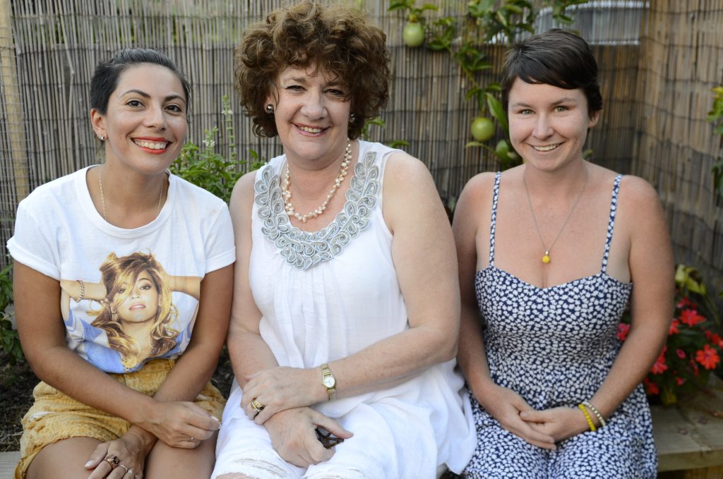 Image for sale: Angela Lagos Jay, Janniene McDonald and Shinae Lee all of Yamba were at the 'Bag It' movie at Leche Cafe on Tuesday night. Photo Debrah Novak / The Daily Examiner