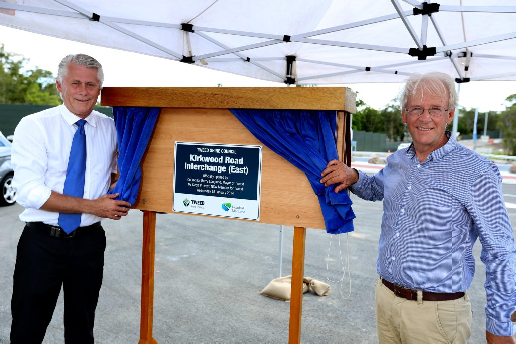 Geoff Provest and Barry Longland opening the Kirkwood Rd upgrade. Geoff Provest and Barry Longland opening the Kirkwood Rd upgrade.
