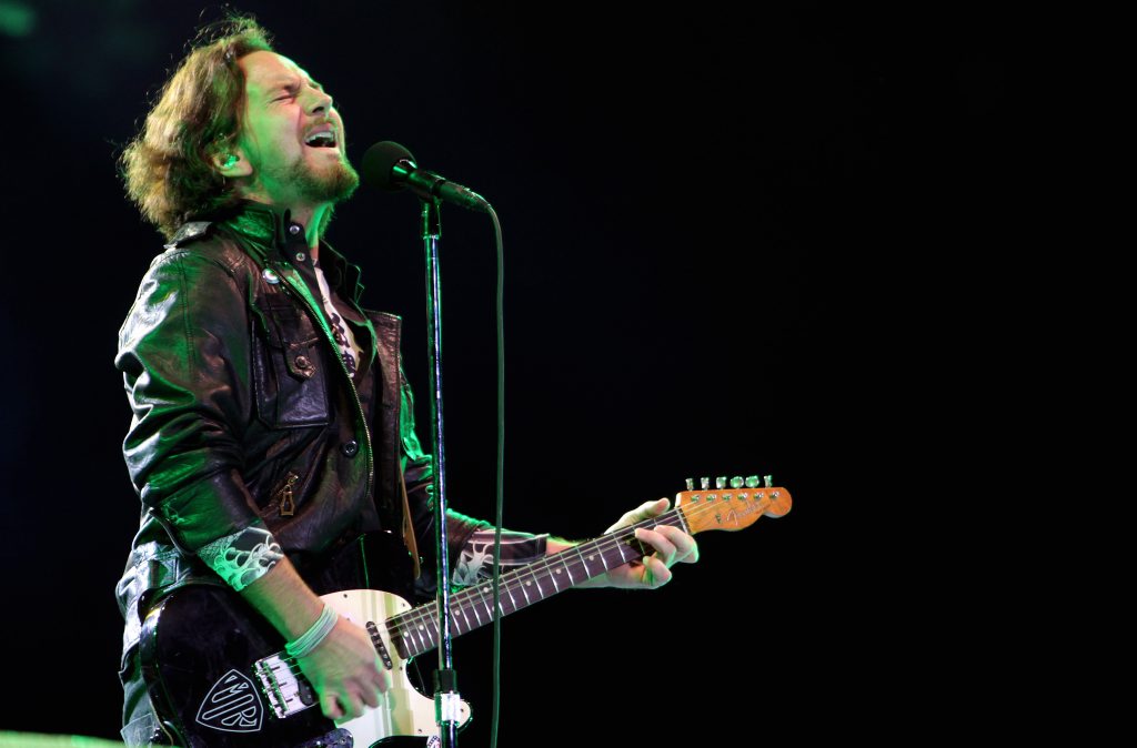 Pearl Jam's lead vocalist Eddie Vedder. Pearl Jam's lead vocalist Eddie Vedder.