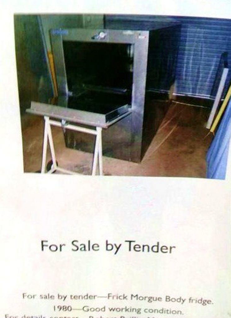 HEALTH BLUNDER: Health Minister Lawrence Springborg has apologised to Tara residents after a morgue fridge from the town's hospital was listed for sale on a community noticeboard on the main street. HEALTH BLUNDER: Health Minister Lawrence Springborg has apologised to Tara residents after a morgue fridge from the town's hospital was listed for sale on a community noticeboard on the main street.