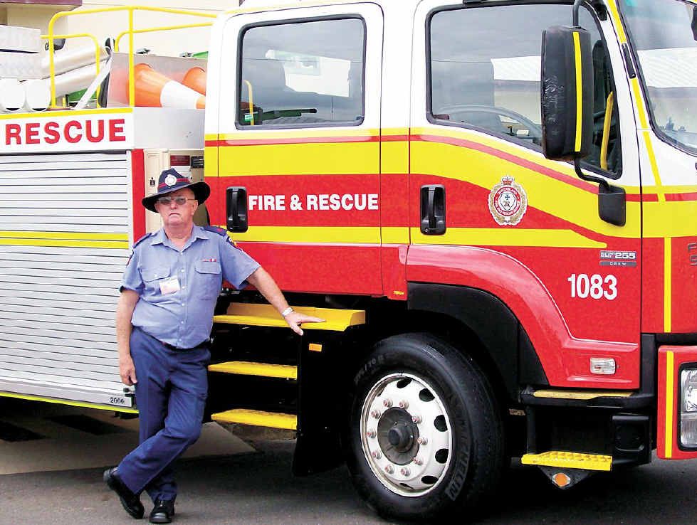 STANDING DOWN: Lieutenant Brian Glover, auxiliary fire-fighter with the Mount Morgan Fire Station, hangs up his hat and puts away his safety gear after 42 years’ service. STANDING DOWN: Lieutenant Brian Glover, auxiliary fire-fighter with the Mount Morgan Fire Station, hangs up his hat and puts away his safety gear after 42 years’ service.