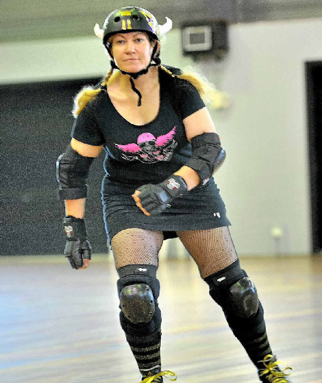 PRIMED: Donna McLoughlin, the Nordic Raider, gets back into roller derby action. PRIMED: Donna McLoughlin, the Nordic Raider, gets back into roller derby action.