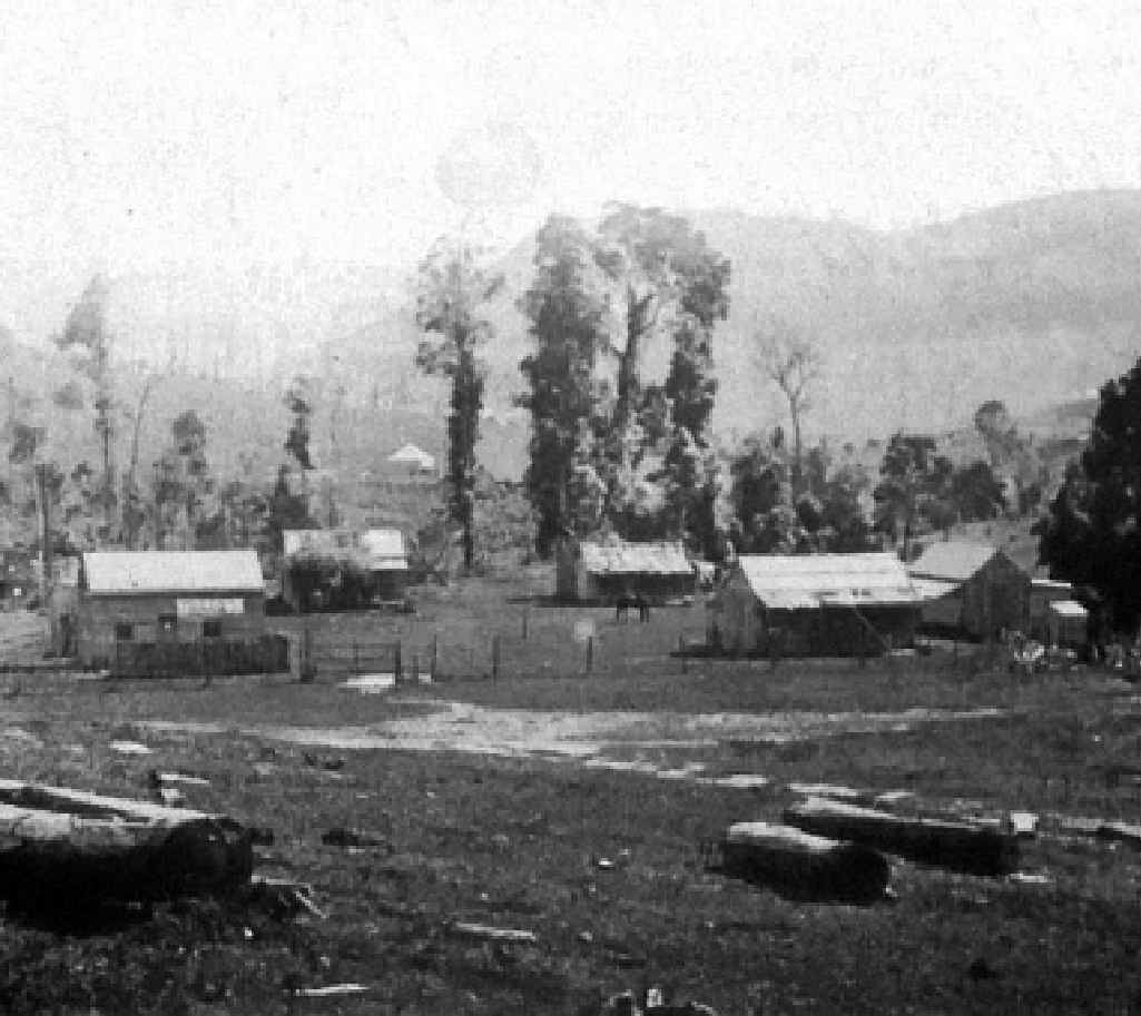 Mill Workers Cottages, c.1912. Later site of Butter Factory Mill Workers Cottages, c.1912. Later site of Butter Factory
