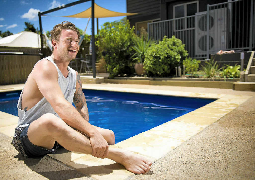 IN THE SUN: Fred Schneider relaxes by the pool. IN THE SUN: Fred Schneider relaxes by the pool.