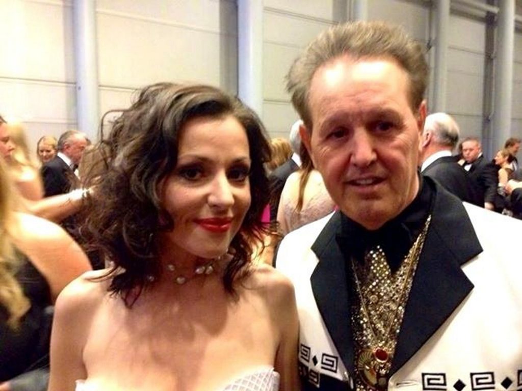 Ken Davis with singer Tina Arena at the G'Day USA celebrations in LA.