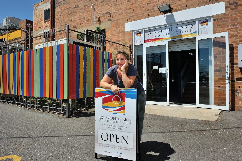 Committee member Christa Coetzee at Community Arts on Goondoon. Committee member Christa Coetzee at Community Arts on Goondoon.