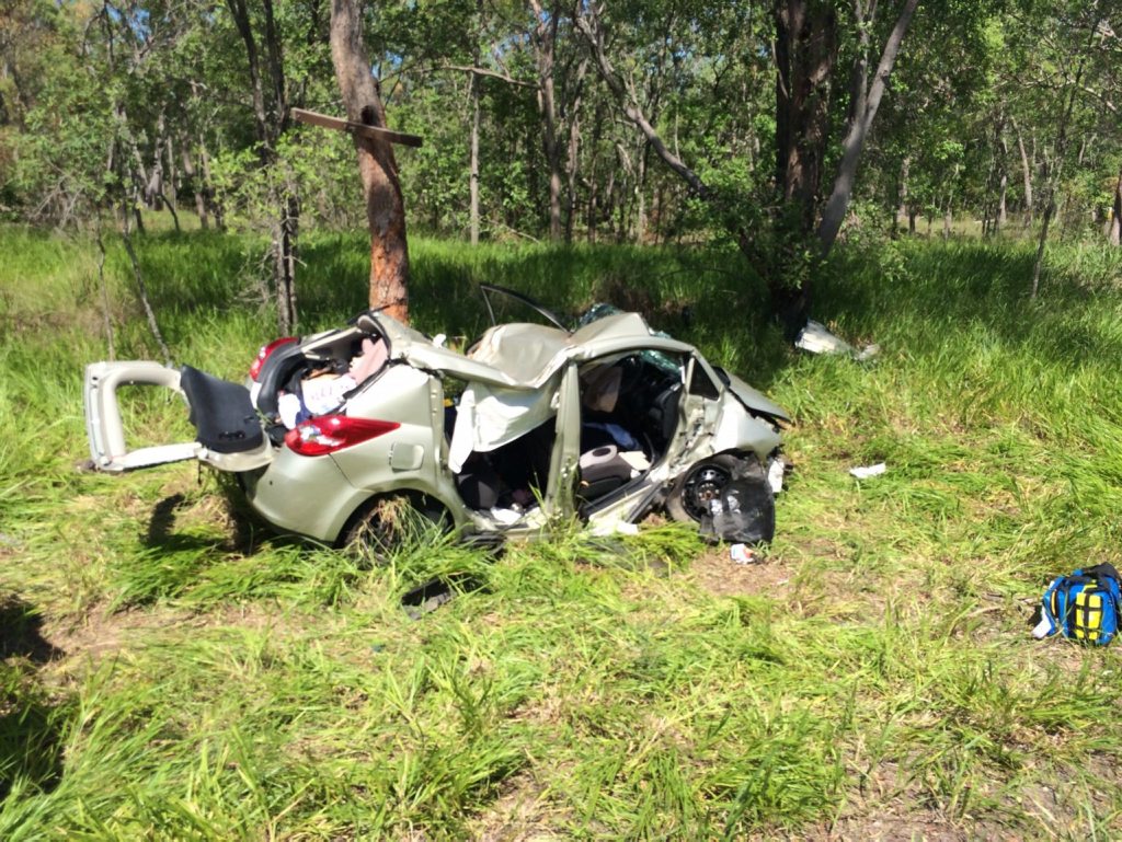The wreckage from a Carmila car crash on January 21, 2014. The wreckage from a Carmila car crash on January 21, 2014.